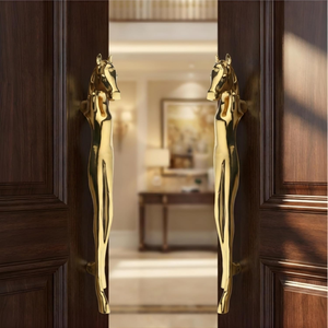 Decorative Metal Horse Head Door Pull Handles Long Equestrian Design Metal Door Handles Vintage Style Hardware for Entry - Product Image 1
