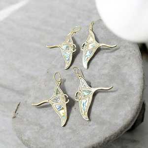 Geometric Gold Plated Drop Earrings With <b>Shell</b> Inlay Bohemian Style Women's Alloy Jewelry - Product Image 1
