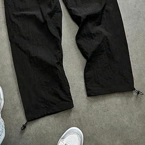 Pantalon de jogging pour homme, coupe ample, léger, infroissable, en toile, couleur unie, taille élastique, en nylon, style hip-hop, pour l'entraînement - Product Image 5
