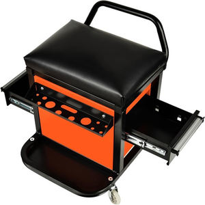 Carro de herramientas rodante de alta resistencia con 2 cajones, asiento de mecánico y almacenamiento de acero para taller y garaje GAPGAR036 - Product Image 1