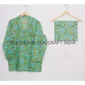 ชุดนอนผ้าฝ้ายแท้ 100% ลายดอกไม้สำหรับผู้หญิง สวมใส่สบายสไตล์ลำลอง แขนยาว ผ้าถัก เหมาะสำหรับฤดูใบไม้ร่วง ฤดูร้อน และฤดูใบไม้ผลิ - Product Image 3