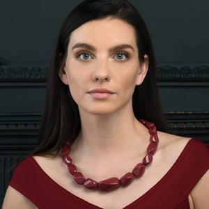 Lightweight Resin <b>Beaded</b> <b>Necklace</b> with Geometric Design Hand-made Fashion Jewelry for Daily Use Casual Looks & Gifting - Product Image 5