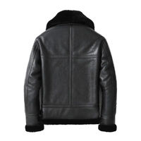 Veste en cuir véritable pour homme, style aviateur, en peau de mouton, vintage, pour l'hiver, avec col en fourrure