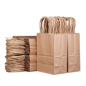Bolsas de Papel Kraft Reciclables Impresas Personalizadas Clásicas de Alta Calidad con Asas de Cordón, Ecológicas, para Compras, con Laminación - Product Image 4