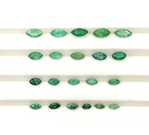 Lot de pierres précieuses en émeraude de Zambie, taille marquise, facettées, 2-6 mm, émeraude verte naturelle pour la fabrication de bijoux - Product Image 2