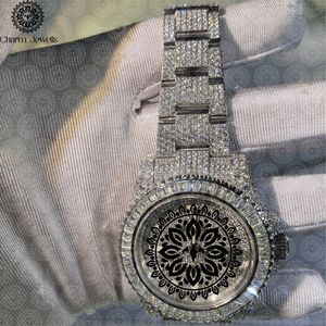 Charm Jewells Montre à quartz analogique ronde de luxe avec bracelet en acier inoxydable 40 mm avec fermoir pliant lumineux unisexe - Product Image 6