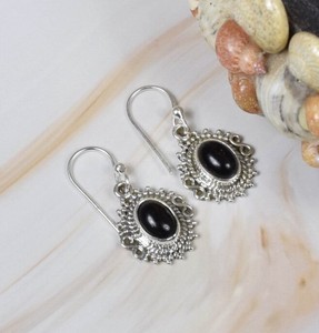 Wholesale Natural <b>Black</b> Onyx <b>Earrings</b> 925 Sterling Silver Handmade <b>Black</b> Onyx Drop <b>Dangle</b> <b>Earrings</b> Vintage Boho Gemstone Fine - Product Image 3