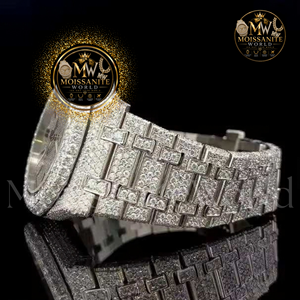Montre-bracelet de luxe en acier inoxydable avec incrustation de diamants, quartz, cadran analogique 20 mm, lunette en cristal, style bijou, prix usine - Product Image 3