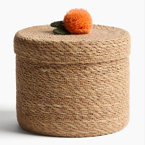 Juego de 2 cestas decorativas redondas de mimbre con tapa, cestas de almacenamiento hechas a mano, venta al por mayor, ecológicas, hechas en Vietnam - Product Image 2