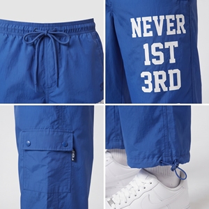 Men Letter Printed Windbreaker Pants Drawstring Waist Workout Pants <b>Waterproof</b> <b>Breathable</b> Hiking Pants Men Rain Wear <b>Trousers</b> - Product Image 5