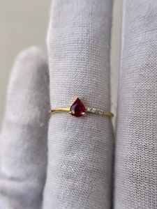 Anillo Minimalista de Rubí Rojo, Anillo de Compromiso de Rubí Rojo, Plata de Ley 925, Chapado en Oro de 14K, Anillo de Promesa de Aniversario, Anillo de Piedra de Nacimiento - Product Image 6