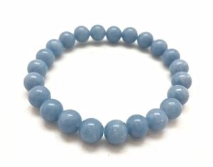 Hot Sale Premium Grade Feng Shui Angelite <b>Crystal</b> Beaded <b>Bracelet</b> Handmade Women's Men's Natural Healing Stone Elastic - Product Image 1