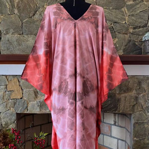 ชุดเดรสยาวผ้าเรยอนย้อมสีมือสไตล์ชิโบรี ไซส์เดียว ทรงหลวม สวมใส่สบายสำหรับผู้หญิง - Product Image 1