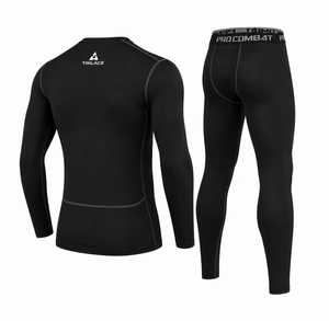 Conjunto de Compresión Deportivo para Hombre, Verano, Camiseta de Manga Larga y Pantalones, Ropa Interior Térmica, Capa Base Atlética Antiolor, Estampado de Leopardo - Product Image 4