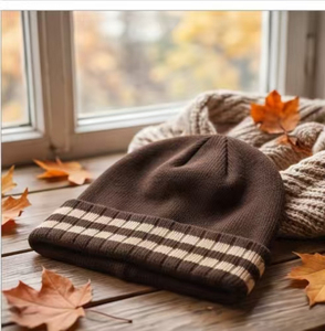 Wholesale <b>Wool</b> Blend Winter <b>Beanie</b> Hat Super Quality Custom Printed Logo Embroidery Plaid Breathable Waterproof Outdoor Knit - Product Image 4