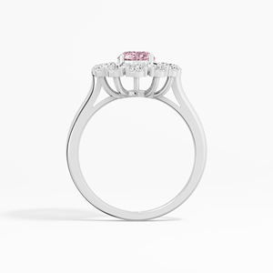 แหวนเพชรโมอิสซาไนต์ทรงวงแหวนนิรันดร์ VABS DIAMOND B2B สำหรับขายส่ง ประดับด้วยพลอยสีชมพูรูปไข่และพลอยสีขาวรูปหยดน้ำ น้ำหนัก 2.10 กะรัต ชุบโรเดียม ทอง 10K 14K 18K - Product Image 3