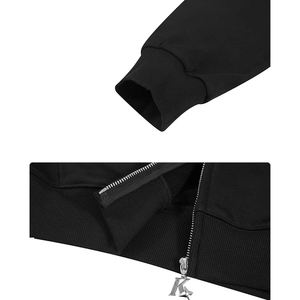 Sudadera con Capucha de Invierno de Alta Calidad, 100% Algodón, con Cierre Completo, Transpirable, Gruesa, con Logotipo Personalizado Bordado - Product Image 5