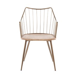 Sedia da Pranzo Winston Stile Fattoria in Metallo Rame Anticato e Legno Sbiancato - Product Image 5