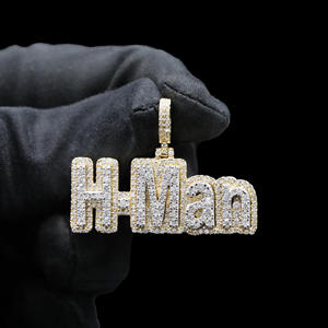 Colgante Personalizado de Lujo para Hombre, Chapado en Oro, Aleación con Circonitas, Estilo Hip Hop Urbano - Product Image 3