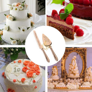 มีดตัดเค้กและที่ตักเค้กแบบใหม่ ผลิตจากทองเหลืองและสแตนเลสขัดเงาอย่างดี เหมาะสำหรับงานแต่งงาน งานเลี้ยง และงานอีเว้นท์ อุปกรณ์เสริมคุณภาพสูง - Product Image 6