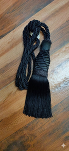Classic Black Velvet <b>Curtain</b> Tiebacks with Tassel Decorative Accessories for Elegant Window Treatment - Product Image 3