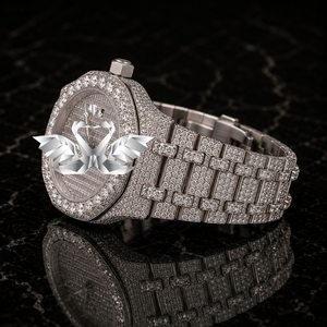 Luxury Moissanite Wristwatch Men Full Stone Setting Stainless Steel Diamond Watch - Product Image 3