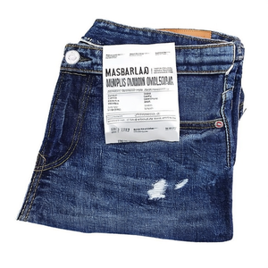 Jeans de mezclilla para hombre, de otoño, casuales, lisos, de mezcla, desgastados, de corte ajustado, de pierna recta, lavados a la piedra, rasgados, de marca, excedentes de producción - Product Image 3