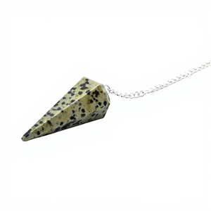 Péndulo único con estampado de leopardo facetado y cadena plateada para meditación Feng Shui y radiestesia, decoración coleccionable de arte. - Product Image 5