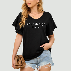 T-shirts personnalisés OEM 100% coton pour femmes et hommes, grandes tailles, haute qualité, faible MOQ, 230 grammes, avec logo imprimé - Product Image 2