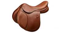 Selle d'Équitation Anglaise FAB en Cuir Marron avec Arceau en Bois – Équipement Professionnel Écologique, Confortable et Durable, Logo Personnalisable
