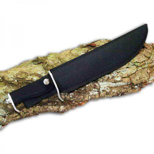 Cuchillo de Supervivencia de Hoja Fija de Alta Demanda |   Cuchillo de Acero Inoxidable con Recortes Ovalados y Espina Dentada, Incluye Funda Negra, Económico - Product Image 5