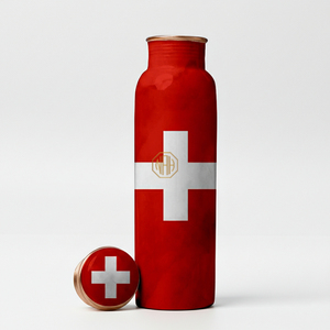 Bouteille d'eau élégante en cuivre pur de 750 ml |   Vaisselle élégante, légère, sans BPA, anti-fuite, fabriquée à la main - Product Image 3