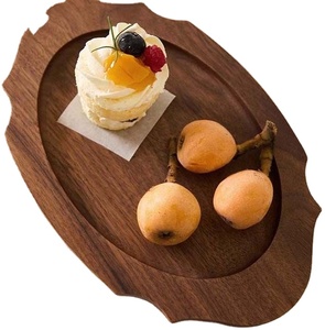 Bandeja de madera con forma de hoja, muy vendida, con borde profundo, bandeja para aperitivos de madera natural, bandeja decorativa para servir en la mesa, diseño moderno - Product Image 1