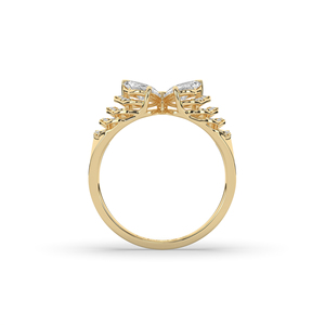 Custom 2 Ct Lab Grown Diamond 925 Silver Gold Ring PearCut <b>Unique</b> Style Lightweight Minimalist Jewelry <b>For</b> <b>Her</b> Ring - Product Image 5