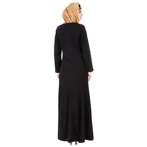Nouvelle Abaya décontractée style lb 2026 pour femmes musulmanes du Moyen-Orient, robe unie simple en polyester, vêtement islamique - Product Image 2