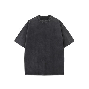 Suministro al por mayor de camisetas de algodón para hombre, tallas grandes, personalizables con marca, estampadas o lisas, con lavado ácido, estilo holgado, casual, vintage, desgastado y streetwear - Product Image 5