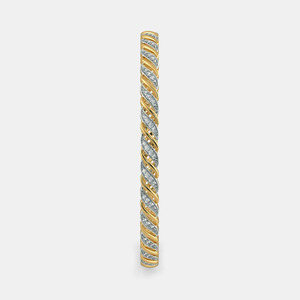 Twisted <b>Infinity</b> Round Diamond Gold Tennis <b>Bracelet</b> - Product Image 4