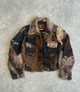 Blouson Bomber Réversible en Fausse Fourrure pour Femme, Col Montant, Manches Longues, Épais, Hiver, Couleur Unie, Fait Main, Style Urbain - Product Image 2