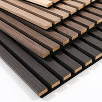 Panneau acoustique à lattes Akupanel en MDF avec placage bois, panneau mural insonorisant pour la décoration murale intérieure et les projets commerciaux
