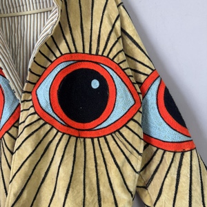 Evil Eye Embroidery Suzani <b>Jacket</b> - <b>Velvet</b> Bomber <b>Jacket</b>, Festival, Bohemian, Statement, Art to wear - Product Image 5
