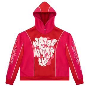 Sudadera con Capucha para Hombre, Color Rosa Marrón, con Estampado de Letras, Estilo Urbano - Product Image 2