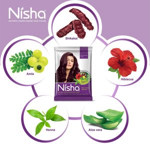 Henna natural en polvo Nisha para teñir el cabello en rojo burdeos, tinte para un cabello suave, sedoso y brillante para hombres y mujeres, 10g (paquete de 10) - Product Image 4
