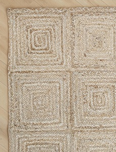 Handwoven Natural Jute Area <b>Rug</b> Geometric Diamond Pattern | Eco-Friendly Braided <b>Boho</b> Carpet | Durable Rustic Floor <b>Rug</b> - Product Image 3