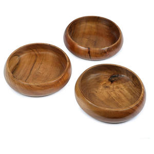 Tazón para Servir de Madera de Acacia Natural, Estilo Americano, Ecológico, Acabado Seguro para Alimentos, para Mesa de Cocina, Restaurante, Presentación de Alimentos - Product Image 3