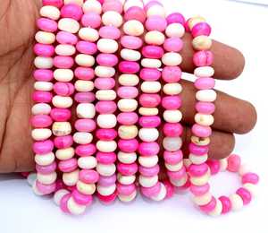 ลูกปัดโอปอลสีชมพูขาวธรรมชาติทรงรอนเดลล์ขนาด 8 มม. โอปอลไล่เฉดสี ลูกปัดพลอยหลวมสำหรับทำเครื่องประดับ ราคาขายส่ง 16 นิ้ว - Product Image 5