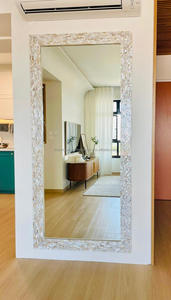 Espejo de pared de tamaño completo con incrustaciones de nácar modernas de la mejor calidad en caja de madera para uso decorativo de apartamento de hotel de lujo - Product Image 2