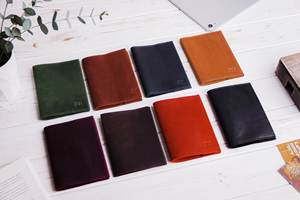 Genuine Leather Passport Holder Slim Travel <b>Wallet</b> <b>RFID</b> <b>Blocking</b> Custom Logo Luxury Passport Case Cover Folder PTH-0101 - Product Image 3