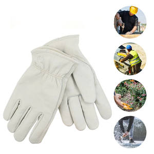 Gants de travail de sécurité jaunes en cuir pleine fleur de haute qualité pour conducteurs - Product Image 3
