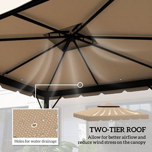 Toldo de Repuesto para Gazebo Color Caqui de 10 Pies x 10 Pies, Compatible con los Modelos 84C 051 o 84C 269 - Product Image 4