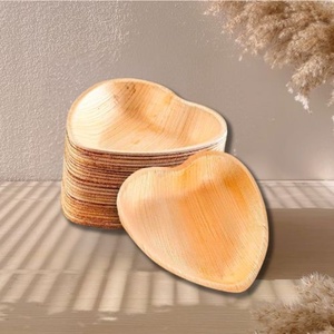 Elegant <b>Disposable</b> Palm Leaf Heart Design 8 Inches Plates for Wedding and Hotel Service Plates for Weddings and Corporate Events - Product Image 1